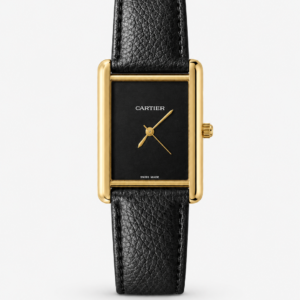 Minimal Black Dial Rectangular Watch – Black Strap - Image 1