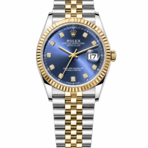 Blue Diamond Dial Two-Tone Dress Watch - Image 1