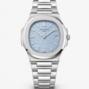 Ice Blue Nautilus-Style Steel Watch - Image 1
