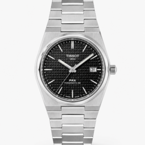 Black Waffle Dial Integrated Bracelet Watch - Image 1