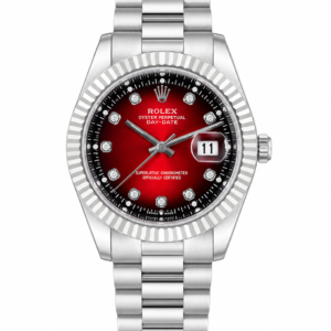 Red Diamond Dial Fluted Bezel Watch - Image 1